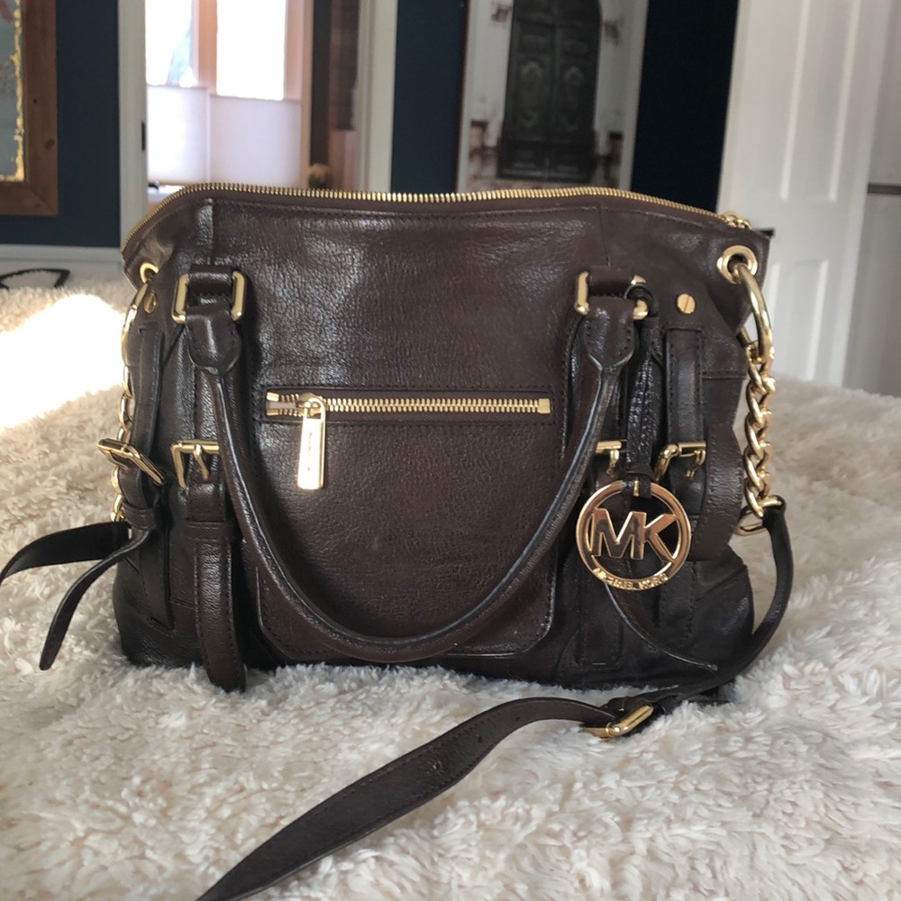 Dark Brown and gold Michael kors bag shoulder or crossbody